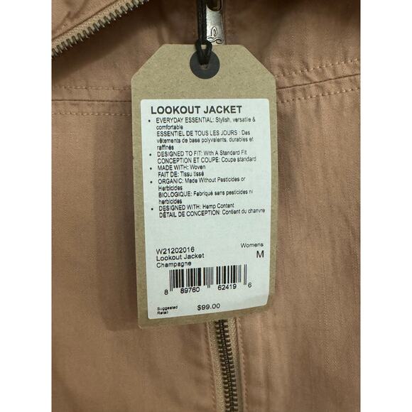 prAna Lookout Jacket | Champagne | Women’s Medium NWT | Organic Cotton & Hemp - Picture 7 of 13